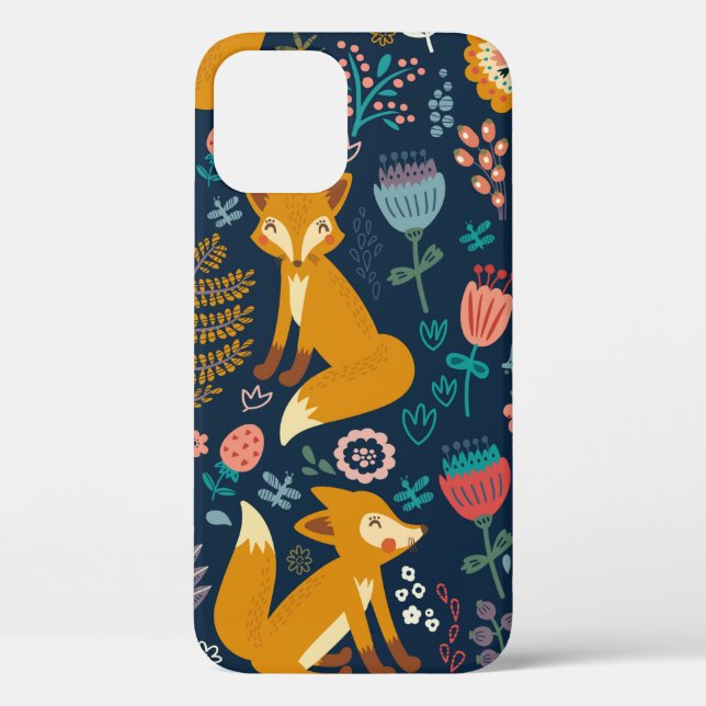 Colourful pattern with a foxfox,pattern,forest,fal Case-Mate iPhone case (Back)