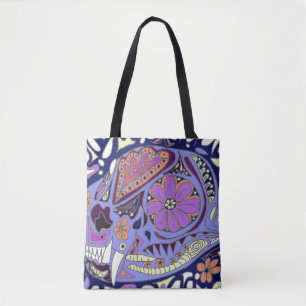 Colourful Patterned Cat Tote Bag