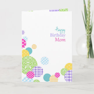 Colourful patterned circles Happy Birthday Mum Card