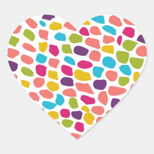 colourful patterned heart sticker