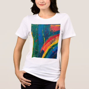 Colourful Patterned T-Shirt   Vibrant Artistic Des Tri-Blend Shirt