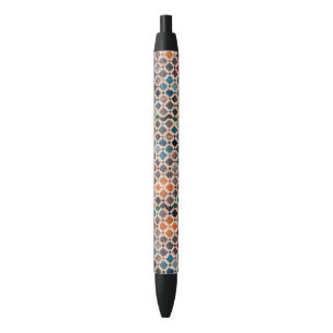 colourful patterned tiles black ink pen