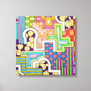 Colourful Patterns and Negative Space Canvas Print