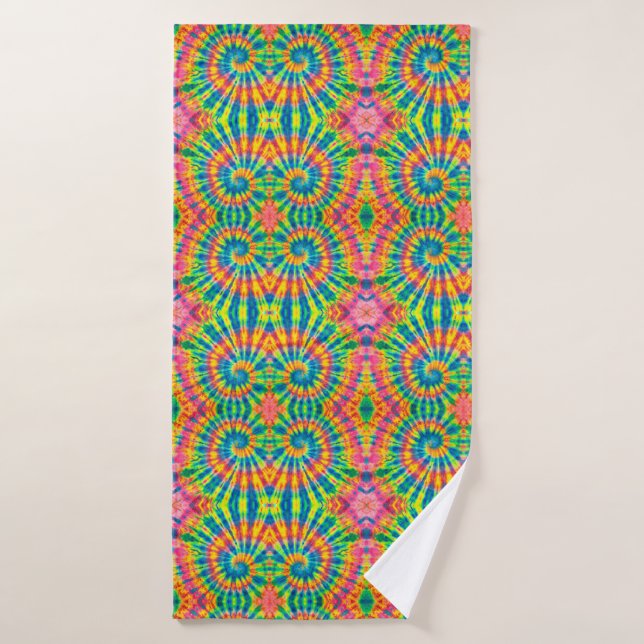 Colourful Patterns Tie-dye Hippie Bath Towel (Bath Towel)
