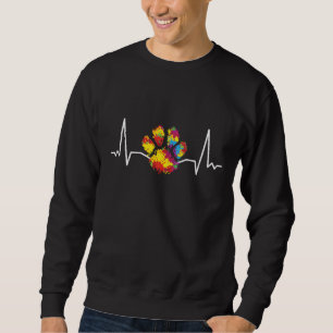 Colourful Paw Heartbeat Love Animals Sweatshirt