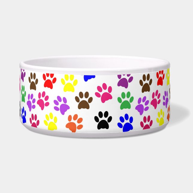 Colourful Paw Print Bowl (Front)