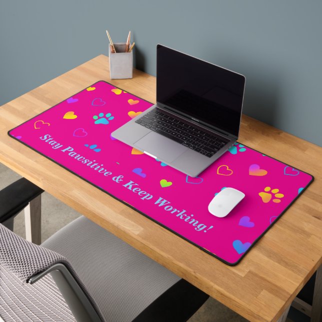 Colourful Paw Print Desk Mat  (Office 2)