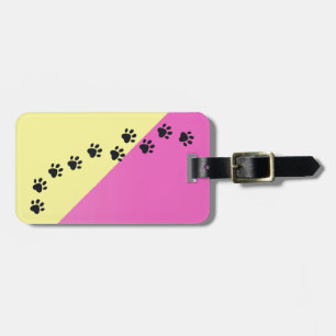 Colourful Paw Prints Across My Luggage Tag