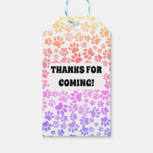 Colourful Paw Prints Custom Gift Tags