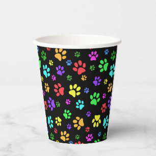 Colourful  Paw Prints Design Paper Cup