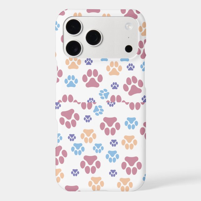 Colourful Paw Prints iPhone Case – Cute Pet Lover  (Back)