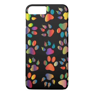 Colourful Paw Prints Pattern (Black) Case-Mate iPhone Case