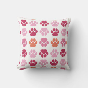 Colourful Paw Prints Pattern Cushion
