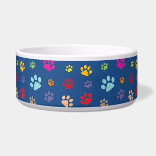 Colourful Paw Prints Pet Bowl