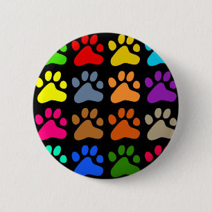 Colourful Paws 6 Cm Round Badge