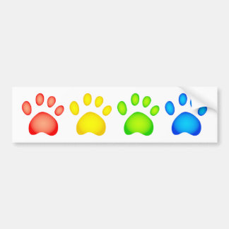 Colourful Paws Bumper Sticker
