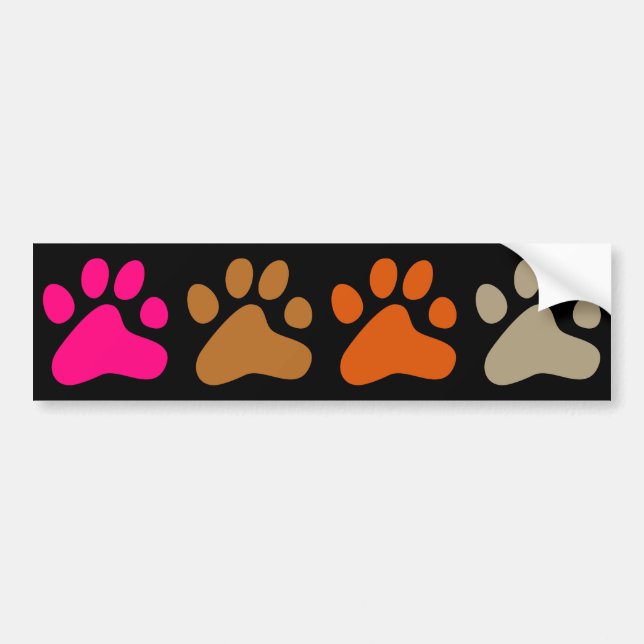Colourful Paws Bumper Sticker (Front)