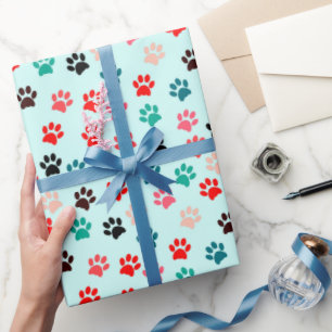 Colourful Paws Dog Lover Cat Lover Pet Lover Cute Wrapping Paper