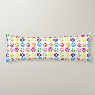Colourful Paws, Dog Paws, Cat Paws Body Cushion