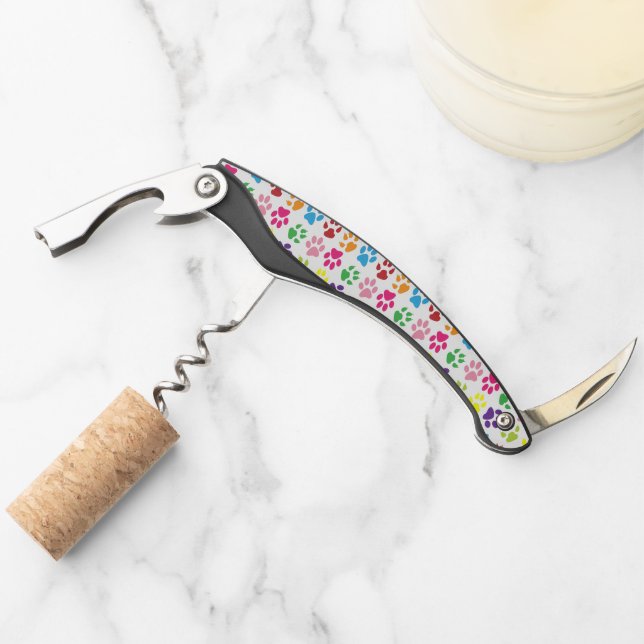 Colourful Paws, Dog Paws, Cat Paws Corkscrew (Front)
