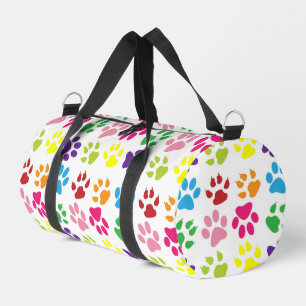 Colourful Paws, Dog Paws, Cat Paws Duffle Bag