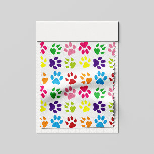Colourful Paws, Dog Paws, Cat Paws Fabric
