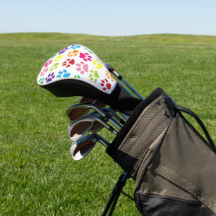 Colourful Paws, Dog Paws, Cat Paws Golf Head Cover