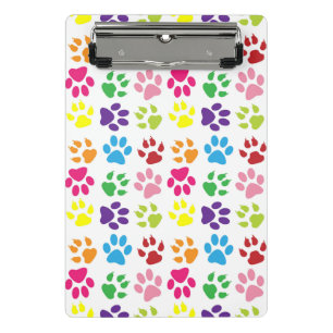 Colourful Paws, Dog Paws, Cat Paws Mini Clipboard