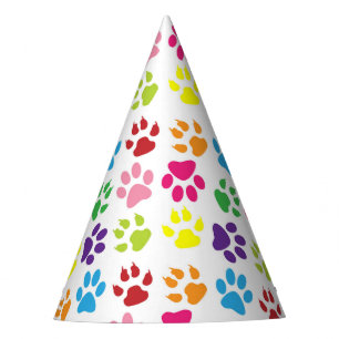 Colourful Paws, Dog Paws, Cat Paws Party Hat