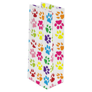 Colourful Paws, Dog Paws, Cat Paws Wine Gift Bag