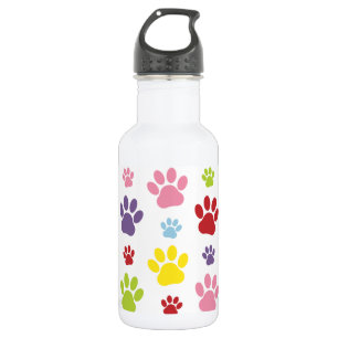 Colourful Paws, Paw Pattern, Dog Paws, Paw Prints 532 Ml Water Bottle