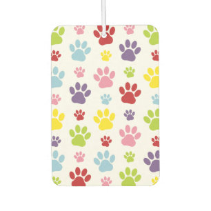 Colourful Paws, Paw Pattern, Dog Paws, Paw Prints Car Air Freshener