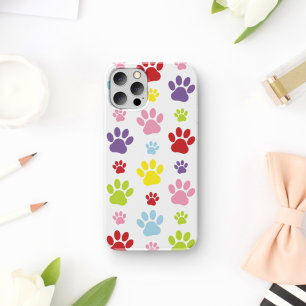 Colourful Paws, Paw Pattern, Dog Paws, Paw Prints Case-Mate iPhone Case