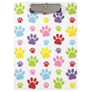 Colourful Paws, Paw Pattern, Dog Paws, Paw Prints Clipboard