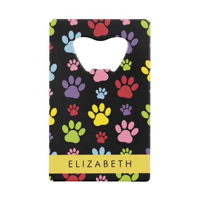 Colourful Paws, Paw Pattern, Dog Paws, Your Name (Front)