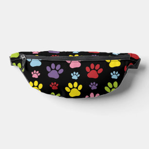 Colourful Paws, Paw Pattern, Paw Prints, Dog Paws Bum Bags