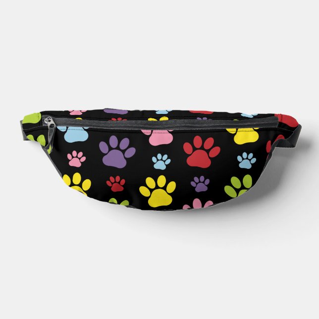 Colourful Paws, Paw Pattern, Paw Prints, Dog Paws Bum Bags (Lay Down)