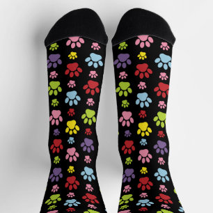 Colourful Paws, Paw Pattern, Paw Prints, Dog Paws Socks