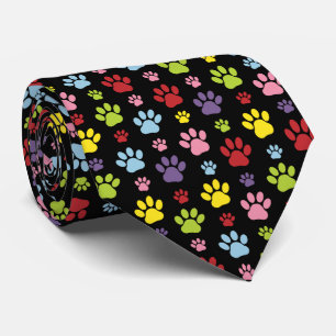 Colourful Paws, Paw Pattern, Paw Prints, Dog Paws Tie