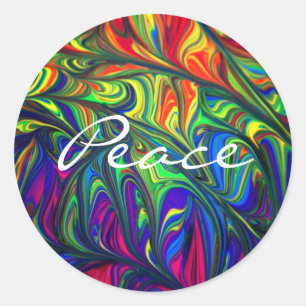 Colourful Peace Classic Round Sticker