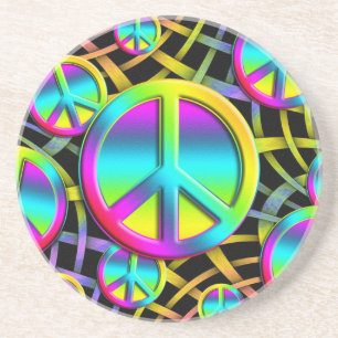colourful PEACE Coaster