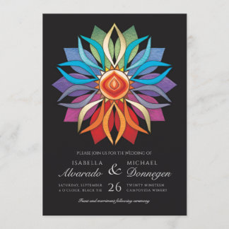 Colourful Peace Flower Wedding Invitations