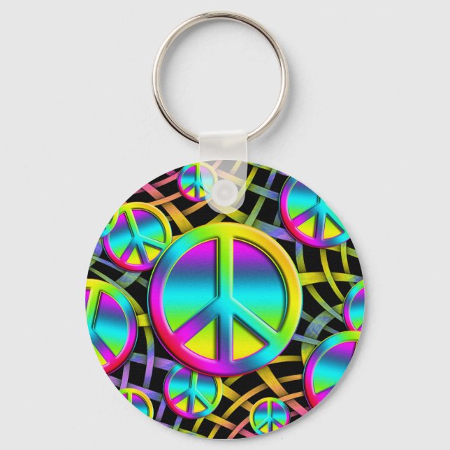 colourful PEACE Key Ring (Front)