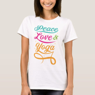 Colourful Peace Love Yoga T-shirt