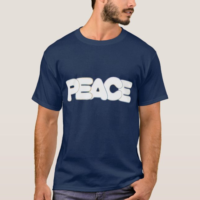 Colourful Peace outline word tshirts (Front)