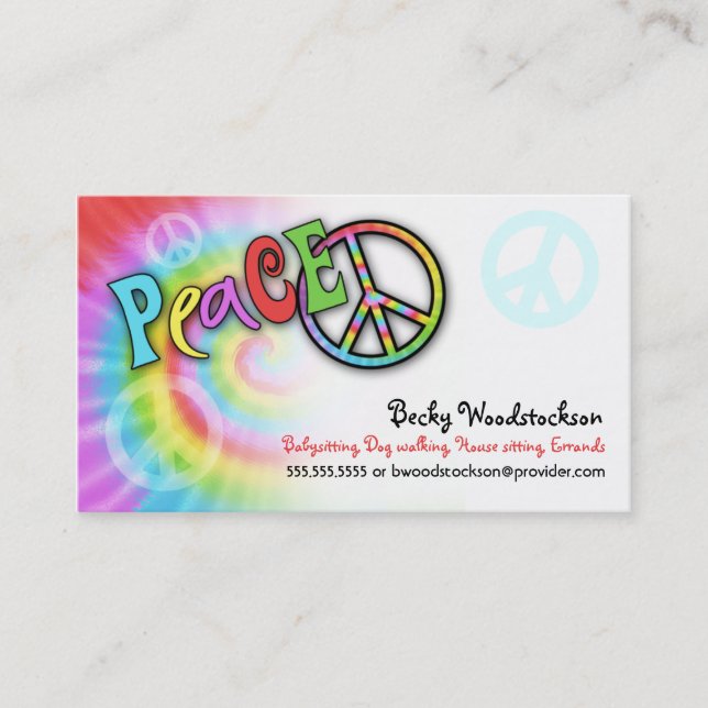 Colourful PEACE Profile Card (Front)