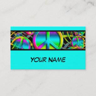 Colourful PEACE seamless pattern + your ideas Business Card