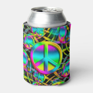 Colourful PEACE seamless pattern + your ideas Can Cooler