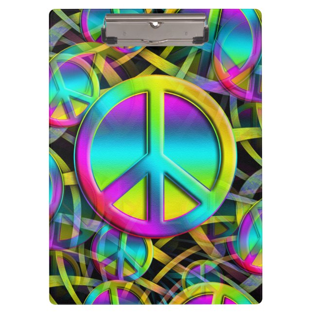 Colourful PEACE seamless pattern + your ideas Clipboard (Front)