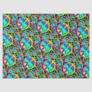 Colourful PEACE seamless pattern + your ideas Tissue Paper